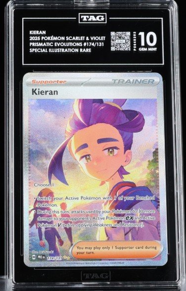 Pokemon Pristmatic Evolutions Kieran #174 TAG 10