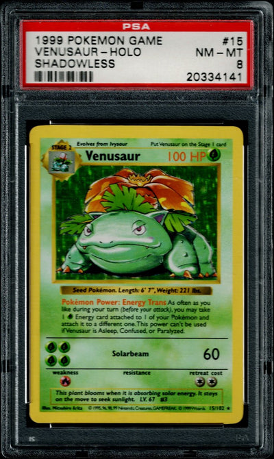 Pokemon Base Set Shadowless Venusaur #15 – Holo PSA 8