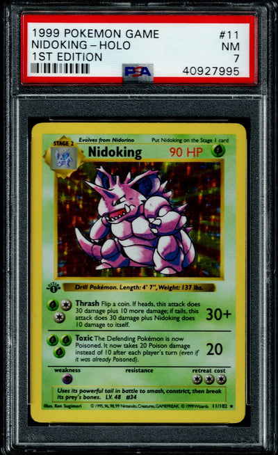 Pokemon Base Set Shadowless Nidoking 1st Ed #11 – Holo PSA 7
