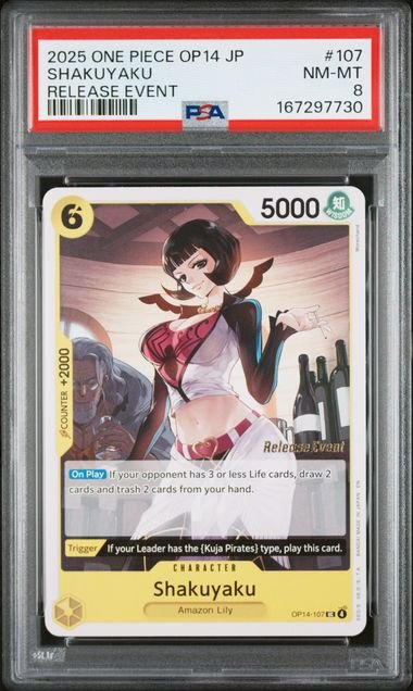 One Piece The Azure Sea's Seven Shakuyaku #107 PSA 8