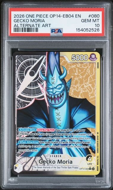 One Piece The Azure Sea's Seven Gecko Moria #080 PSA 10