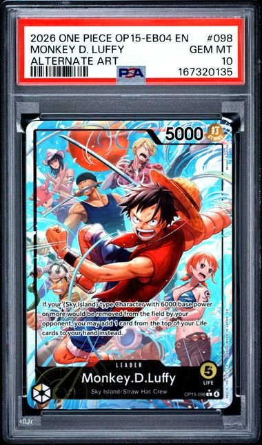 One Piece Adventure On Kami's Island Monkey.D.Luffy #098 PSA 10