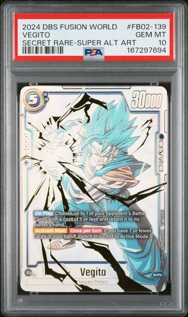 Dragon Ball Fusion World Blazing Aura Vegito #139 PSA 10