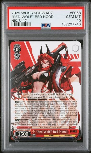 Weiss Schwarz Goddess Of Victory: Nikke "Red Wolf" Red Hood #E058 PSA 10