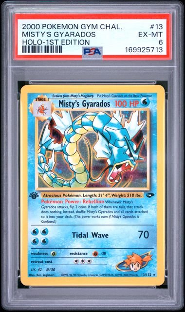 Pokemon Gym Challenge Misty's Gyarados 1st Ed #13 – Holo PSA 6