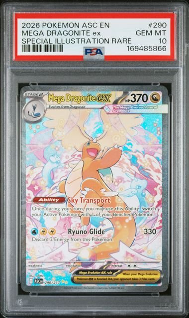 Pokemon Ascended Heroes Mega Dragonite ex #290 PSA 10