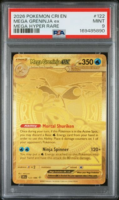 Pokemon Chaos Rising Mega Greninja ex #122 PSA 9