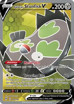 Pokemon Darkness Ablaze Galarian Stunfisk V #184