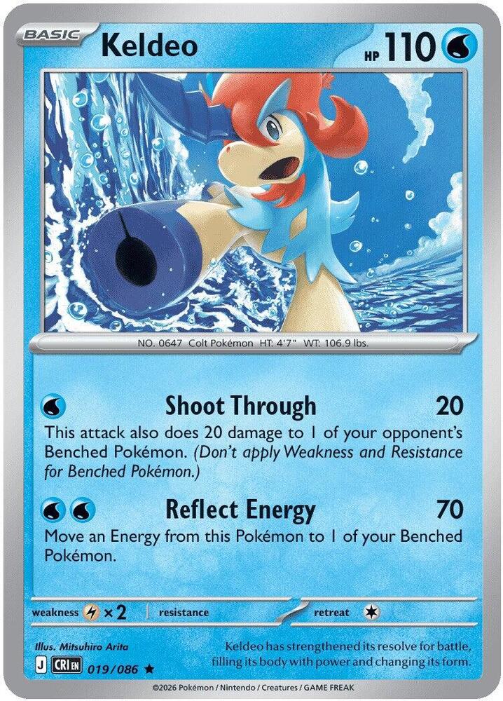 Pokemon Chaos Rising Keldeo Reverse Holofoil #19