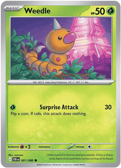 Pokemon Chaos Rising Weedle Reverse Holofoil #1