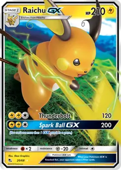 Pokemon Hidden Fates Raichu GX #20