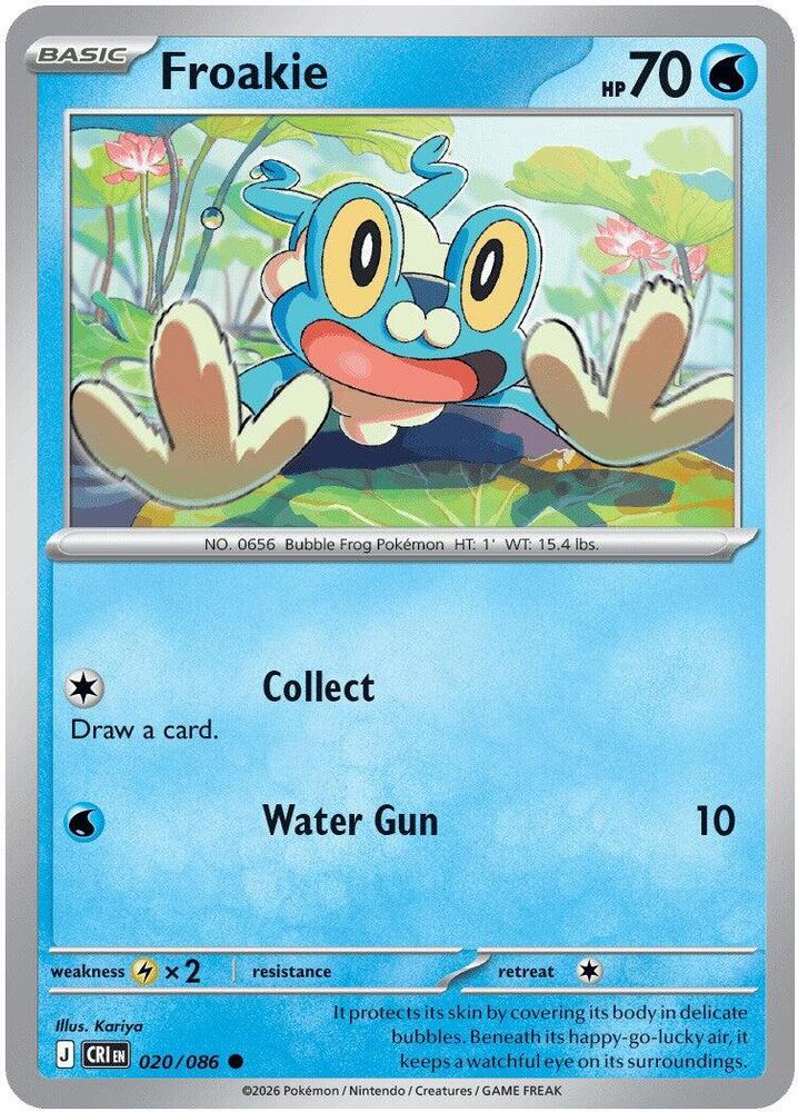 Pokemon Chaos Rising Froakie Reverse Holofoil #20