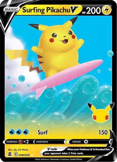 Pokemon Celebrations Surfing Pikachu V #008
