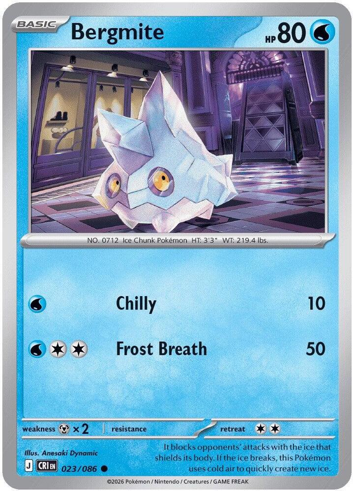 Pokemon Chaos Rising Bergmite Reverse Holofoil #23