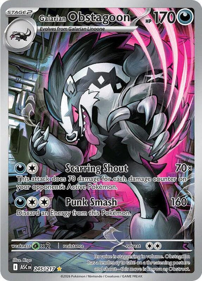 Pokemon Ascended Heroes Galarian Obstagoon #245