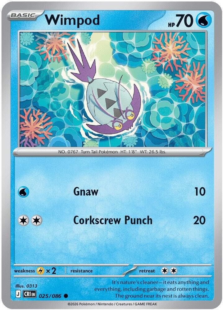 Pokemon Chaos Rising Wimpod Reverse Holofoil #25