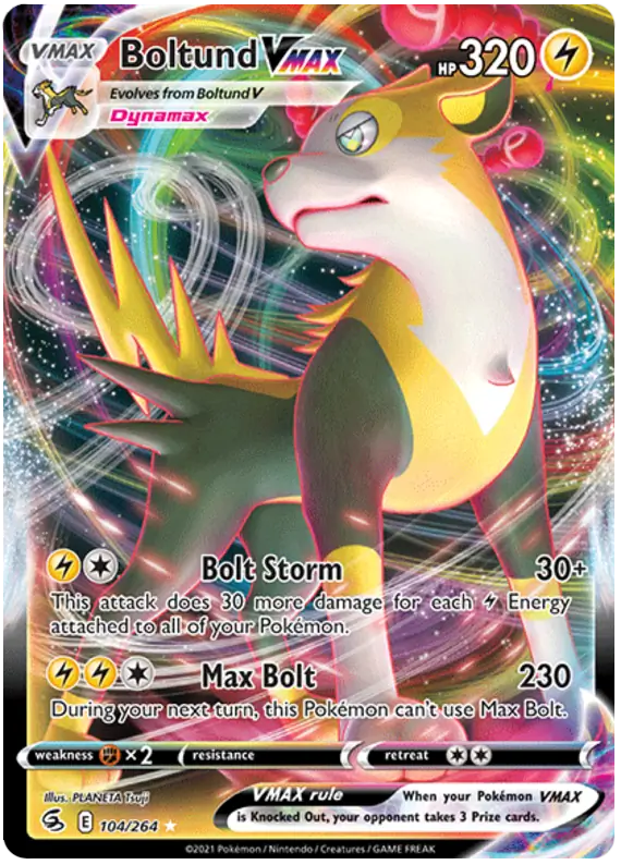 Pokemon Fusion Strike Boltund VMAX #104