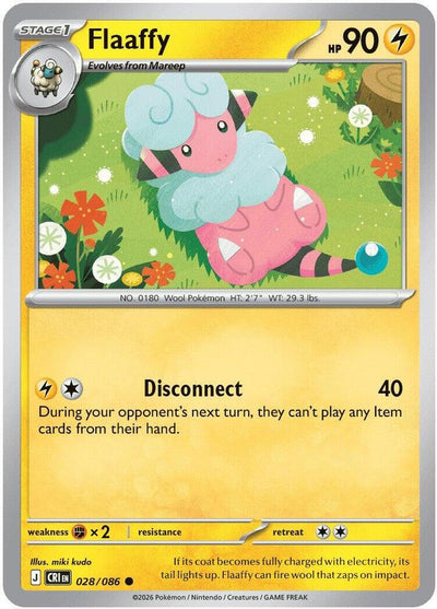 Pokemon Chaos Rising Flaaffy Reverse Holofoil #28