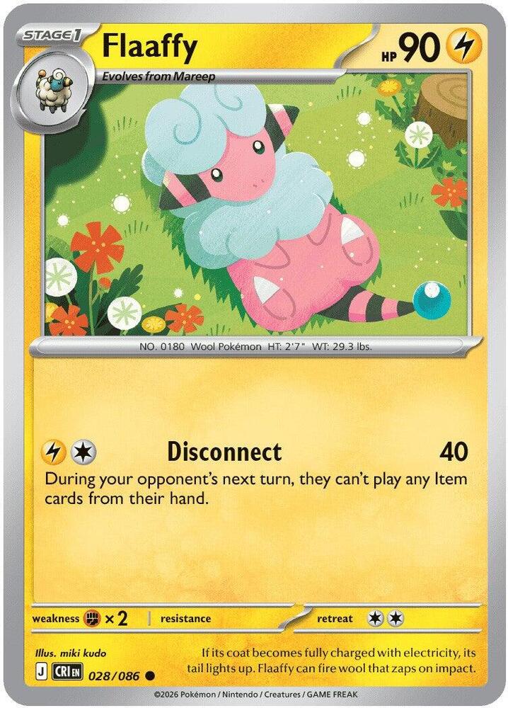 Pokemon Chaos Rising Flaaffy Reverse Holofoil #28