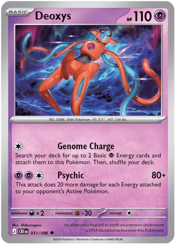 Pokemon Chaos Rising Deoxys Reverse Holofoil #31