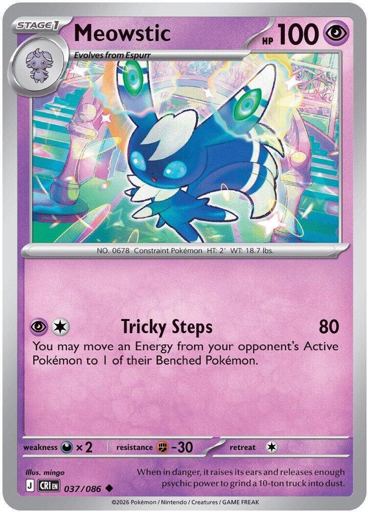 Pokemon Chaos Rising Meowstic Reverse Holofoil #37