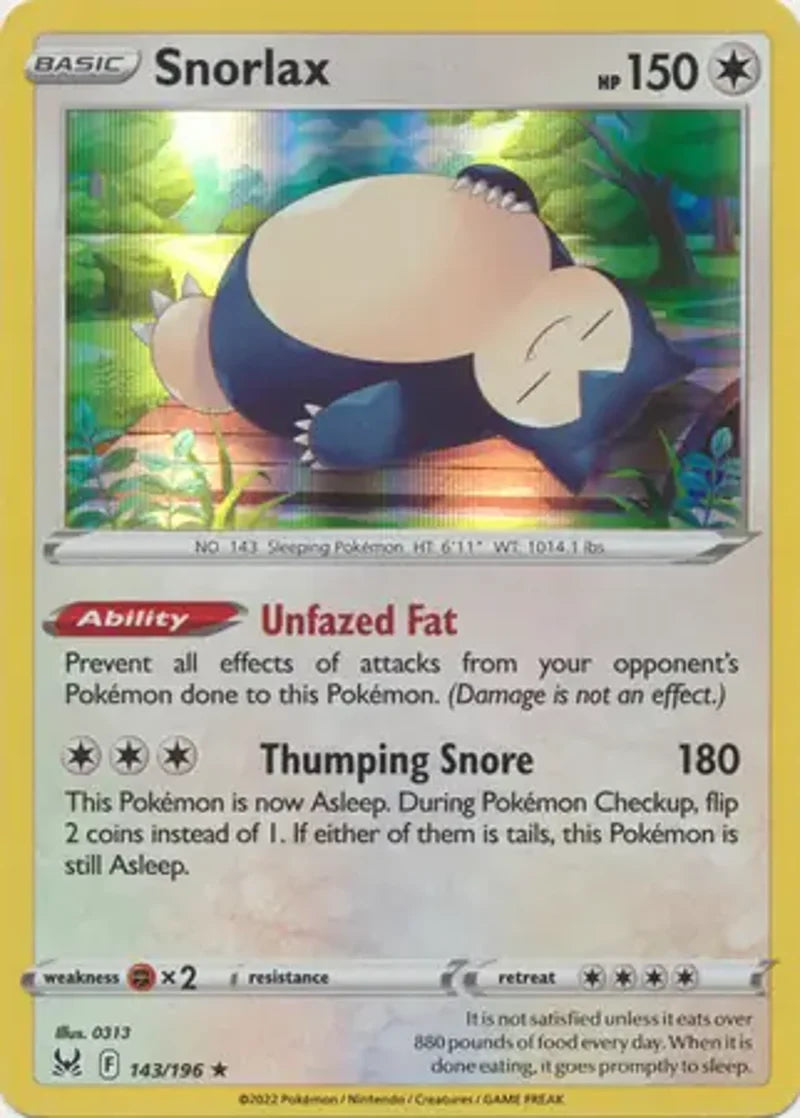 Pokemon Lost Origin Snorlax #143