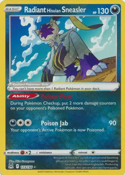 Pokemon Lost Origin Radiant Hisuian Sneasler #123