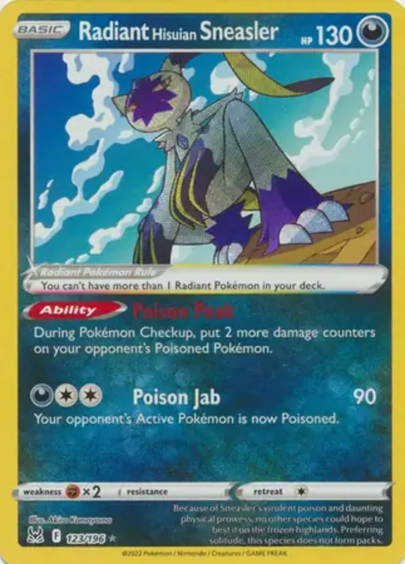 Pokemon Lost Origin Radiant Hisuian Sneasler #123