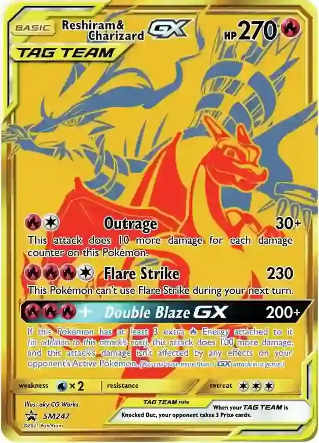 Pokemon Sun & Moon Black Star Promo Reshiram & Charizard GX #SM247