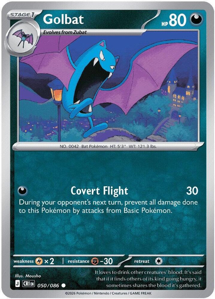 Pokemon Chaos Rising Golbat Reverse Holofoil #50