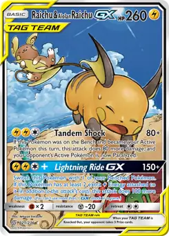 Pokemon Unified Minds Raichu & Alolan Raichu GX #221