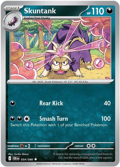 Pokemon Chaos Rising Skuntank Reverse Holofoil #54