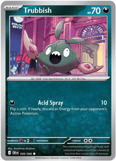 Pokemon Chaos Rising Trubbish Reverse Holofoil #56