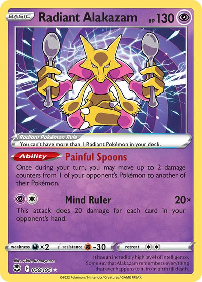 Pokemon Silver Tempest Radiant Alakazam #059