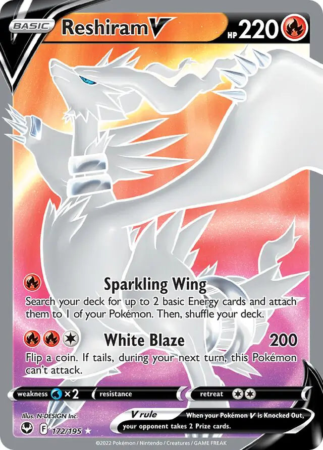 Pokemon Silver Tempest Reshiram V #172