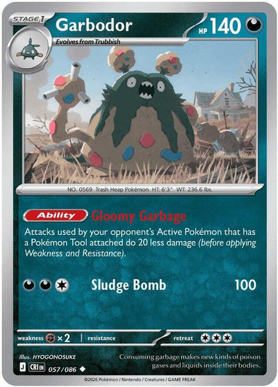 Pokemon Chaos Rising Garbodor Reverse Holofoil #57