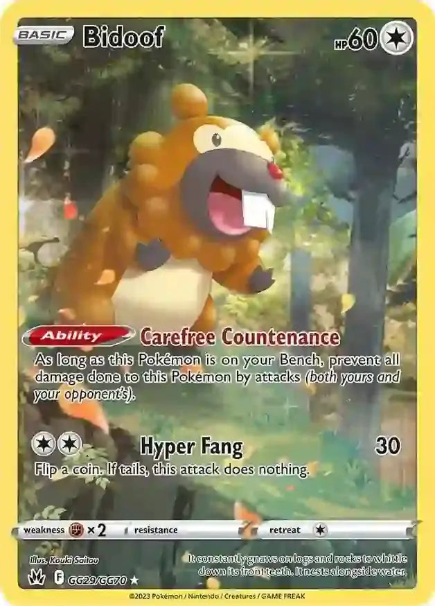 Pokemon Crown Zenith Bidoof #GG29