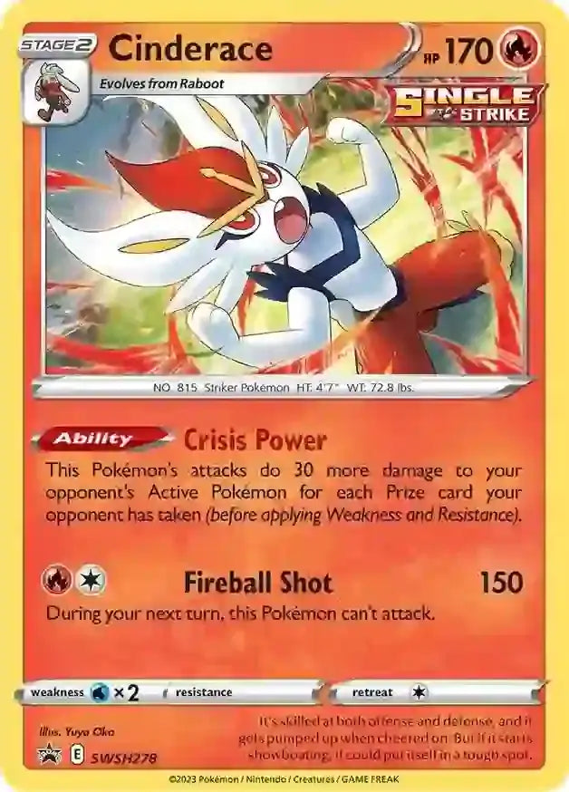 Pokemon Sword & Shield Promo Cinderace #SWSH278