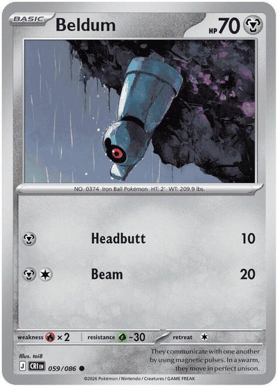 Pokemon Chaos Rising Beldum Reverse Holofoil #59