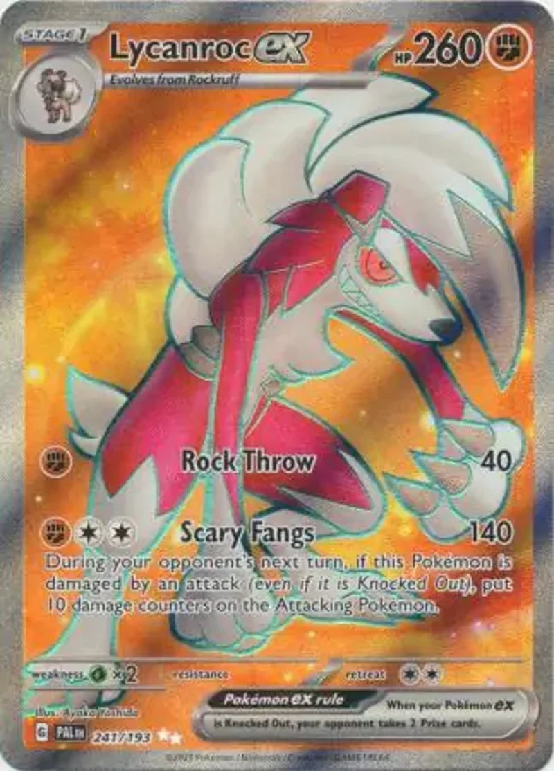 Pokemon Paldea Evolved Lycanroc ex #241