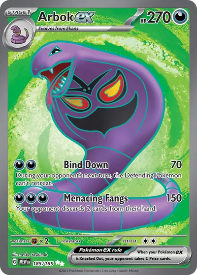 Pokemon Card 151 Arbok ex #185