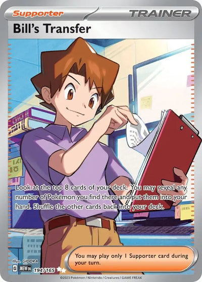 Pokemon Card 151 Bill's Transfer #194