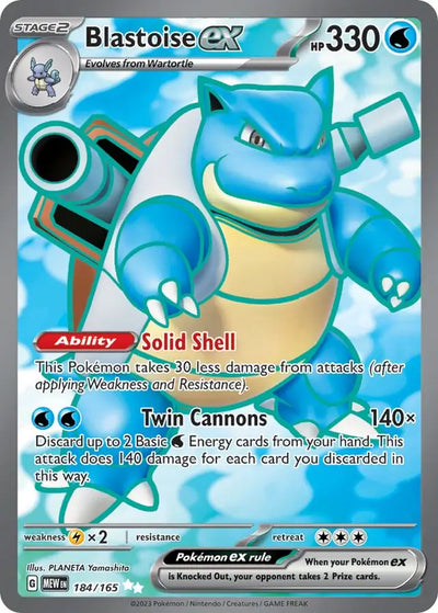 Pokemon Card 151 Blastoise ex #184