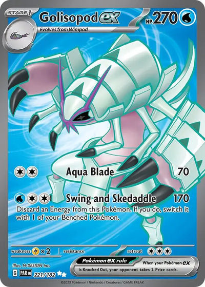 Pokemon Paradox Rift Golisopod ex #221