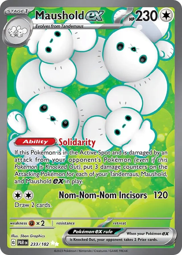 Pokemon Paradox Rift Maushold ex #233