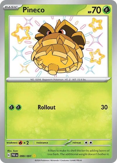 Pokemon Paldean Fates Pineco #099
