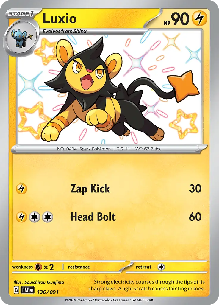 Pokemon Paldean Fates Luxio #136