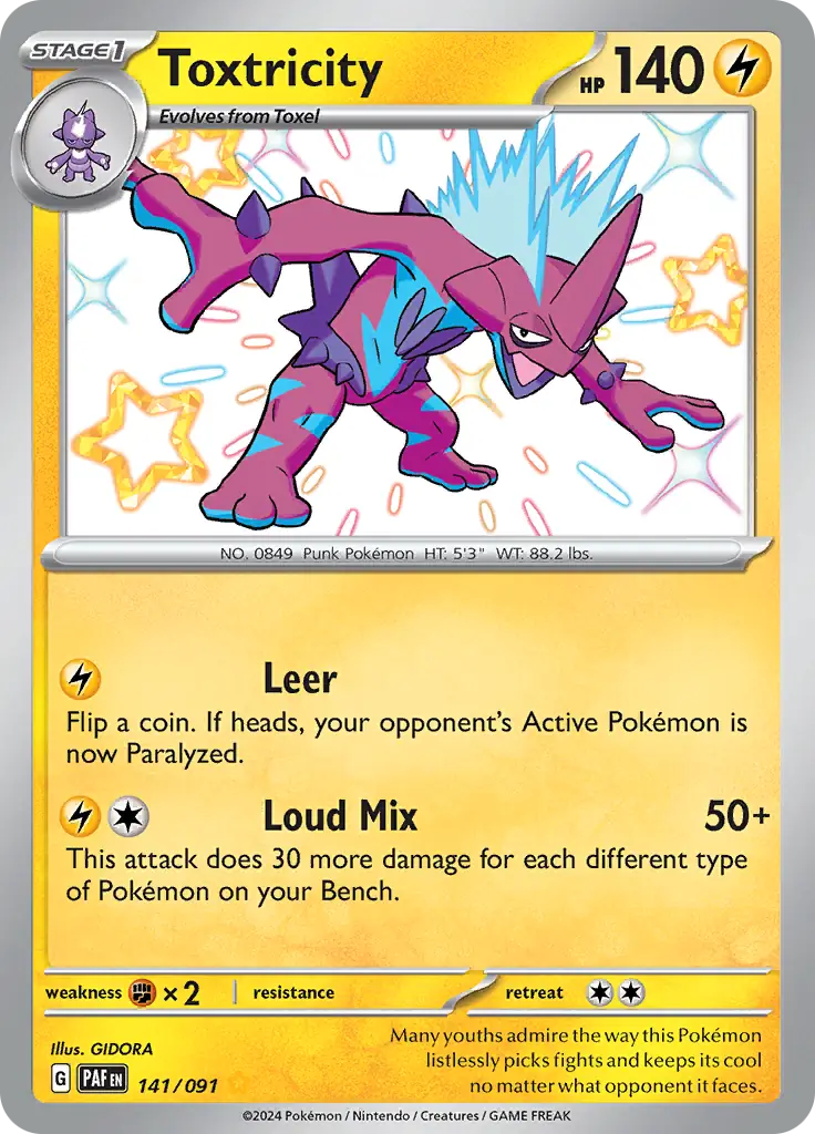 Pokemon Paldean Fates Toxtricity #141
