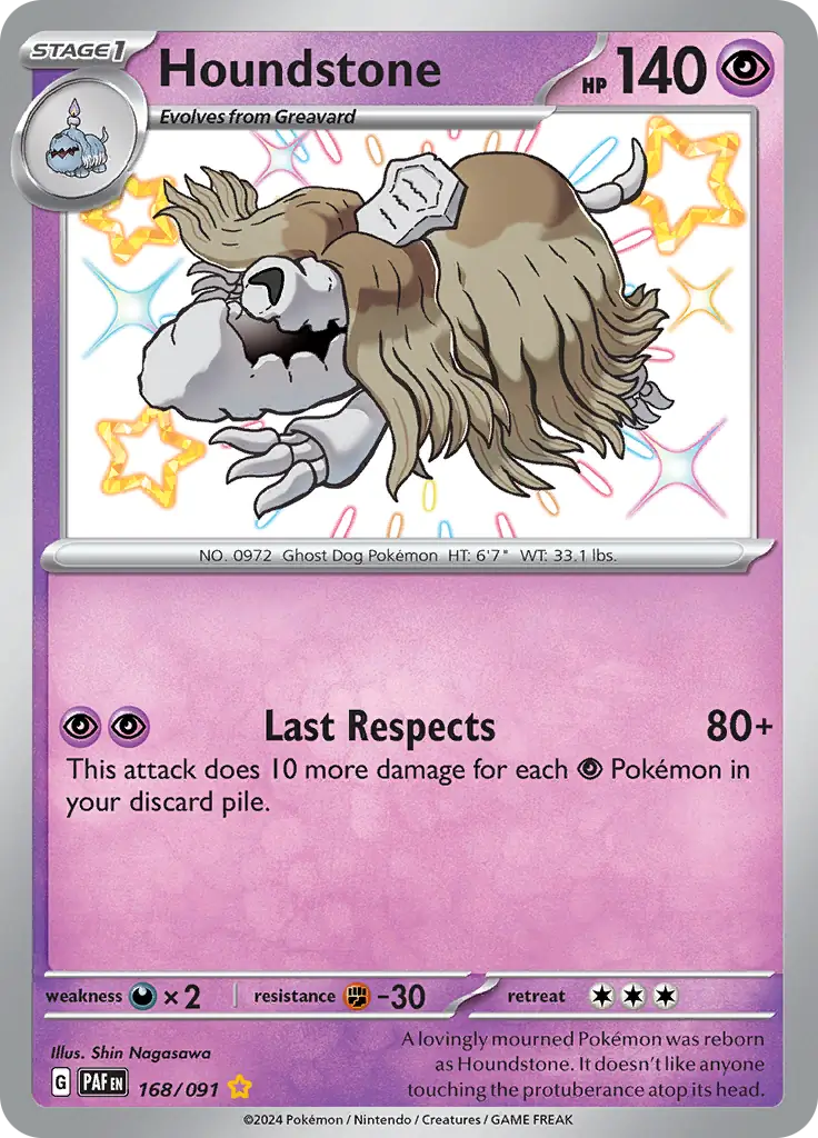 Pokemon Paldean Fates Houndstone #168