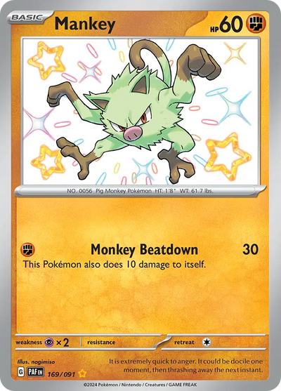 Pokemon Paldean Fates Mankey #169